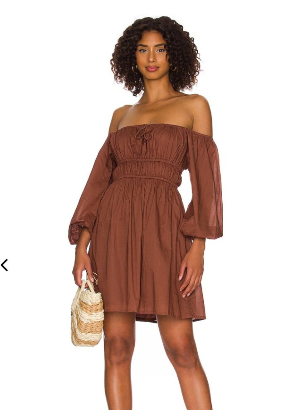 Faithfull the Brand Brown Cotton Fabiolla Mini Dress